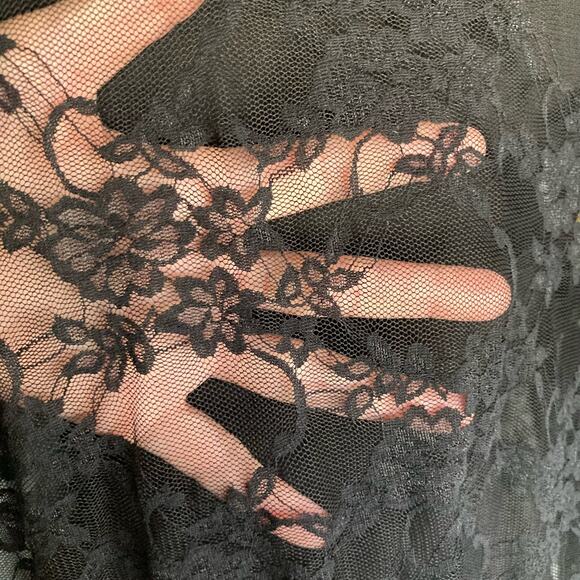 Multimedia Vest Cardigan Black & White Lace Back LARGE Southwest Western Cowgirl - Picture 7 of 7